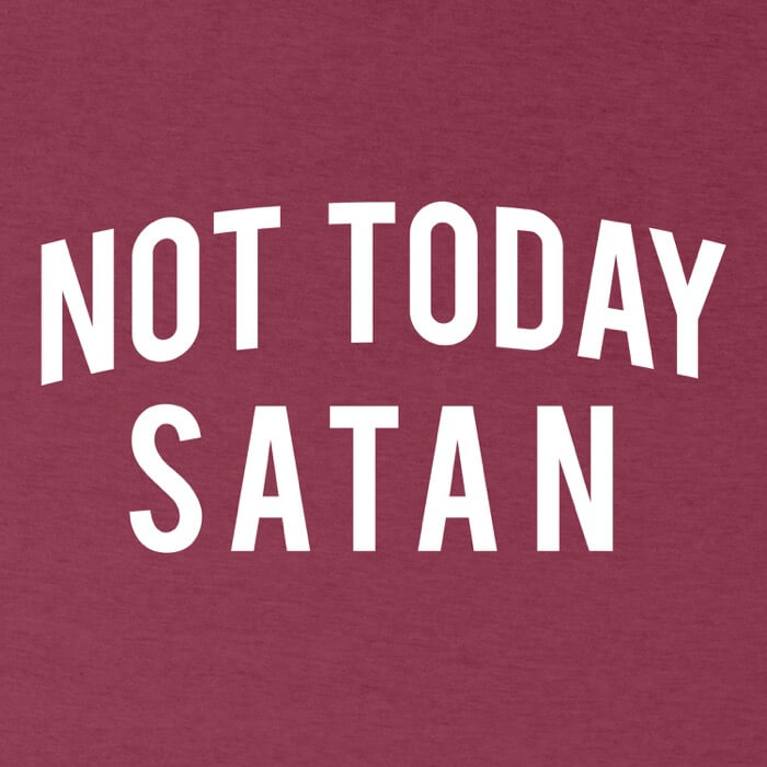 "white not today satan design on a berry triblend image"