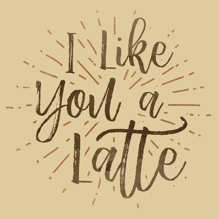 "i like you a latte design on the front of a soft cream image"
