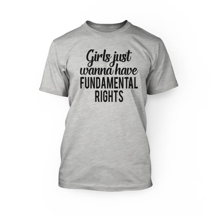 "black girls just wanna have fun-damental rights design on the front of an ash crew neck unisex shirt"