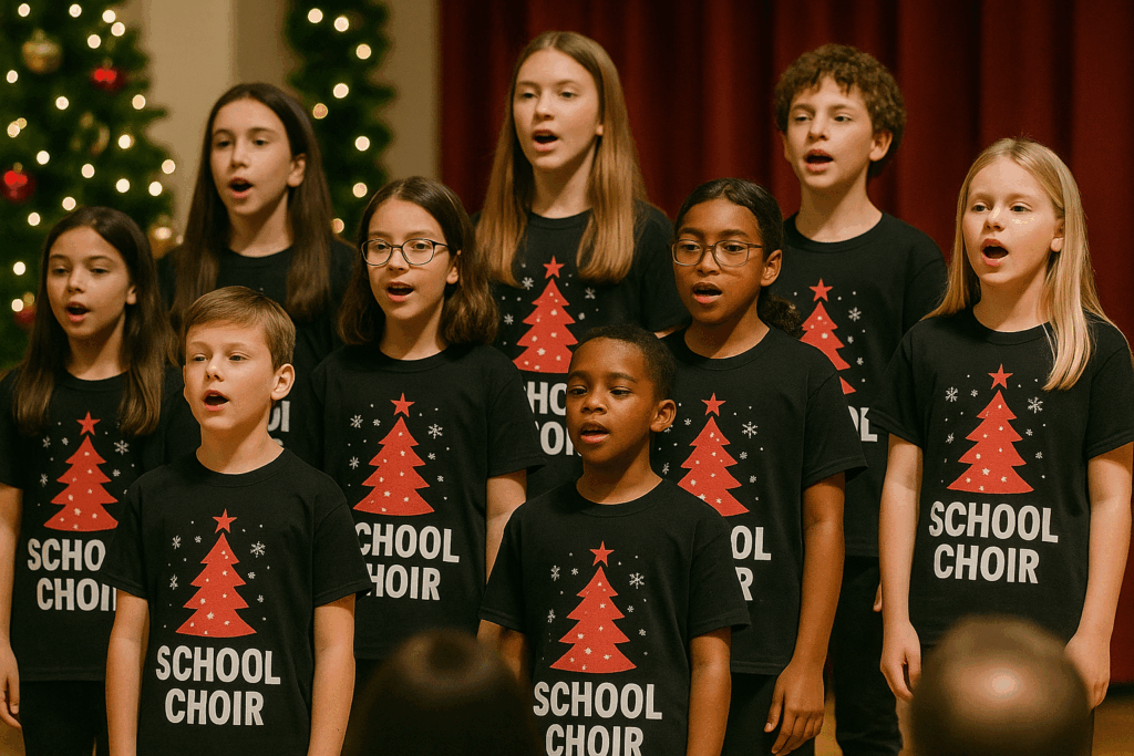 Holiday Gear in a Hurry for Schools & Events - Shirts printed and delivered as fast as 24 hours